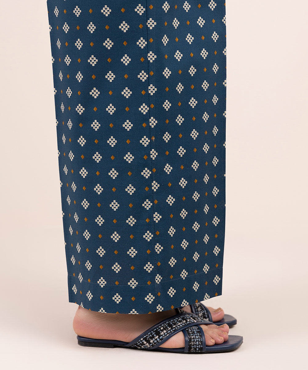 Women's Pret Cambric Blue Printed Culottes