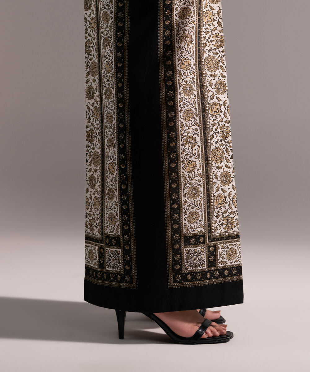 Women's RTW Cambric Printed White Culottes