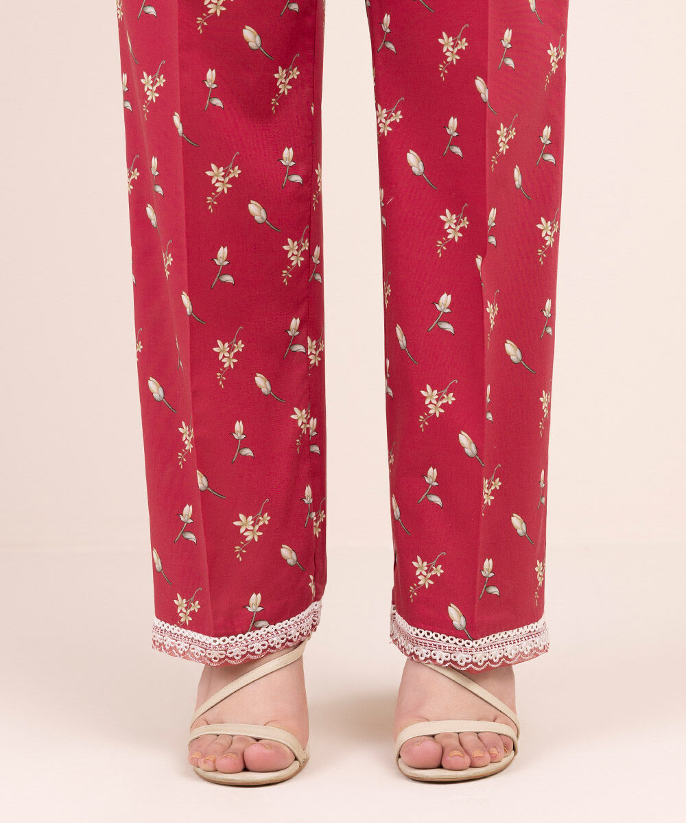 Women's Pret Cambric Maroon Printed Culottes
