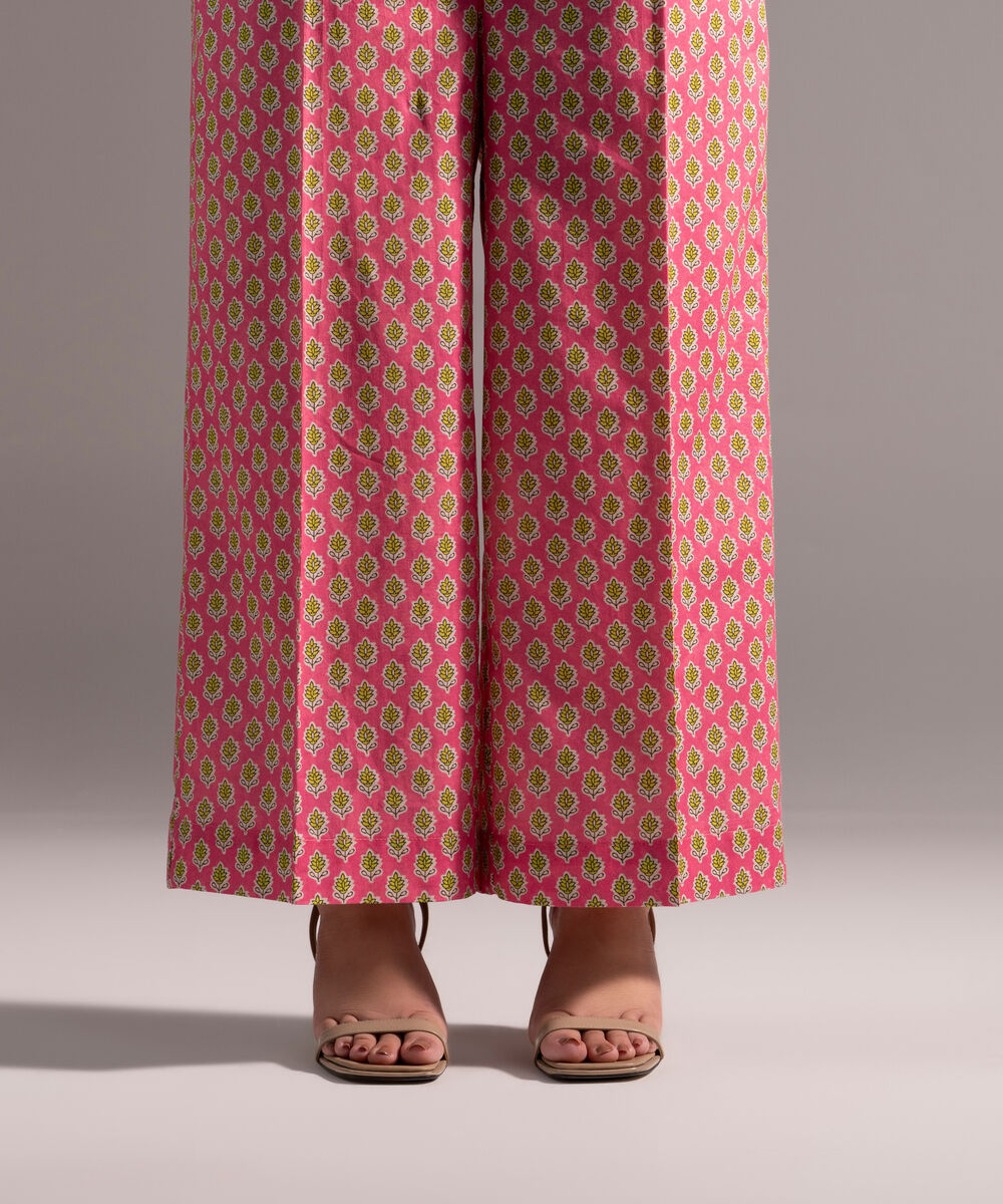 Women's RTW Cambric Printed Pink Culottes