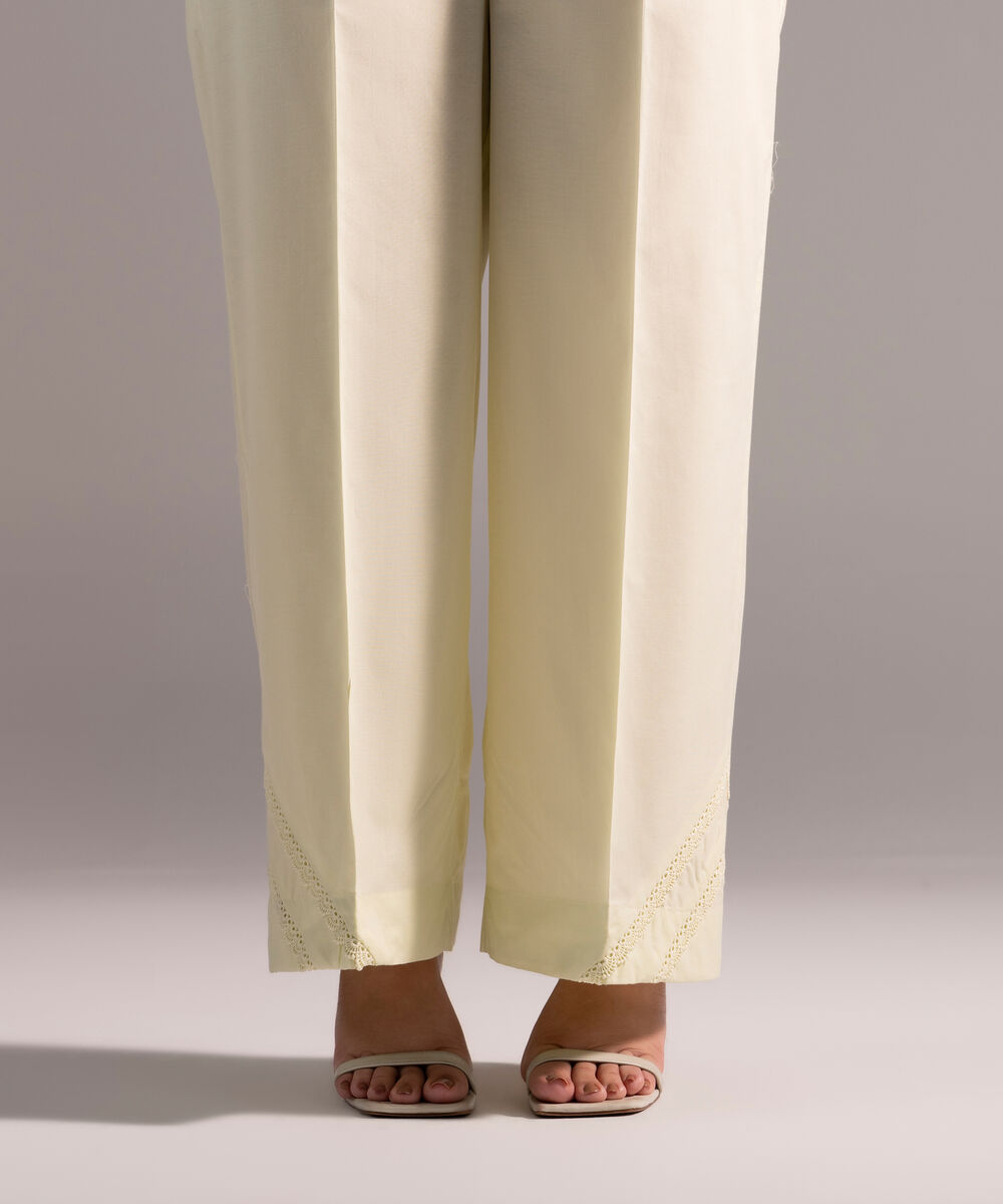 Women's RTW Cambric Solid Pale Green Culottes