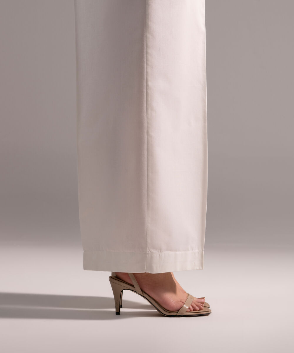 Women's RTW Cambric Solid White Culottes