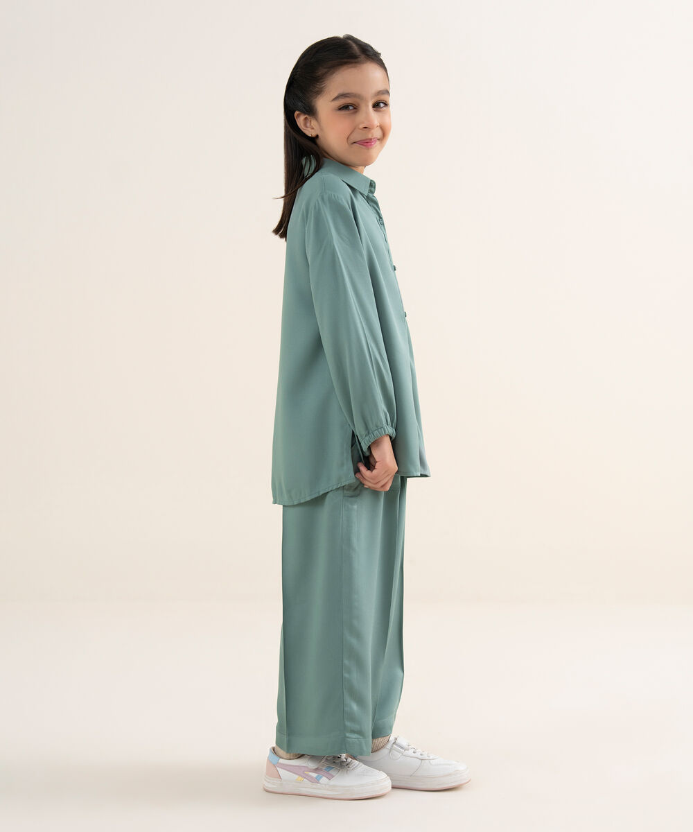 Girl's Bedford Solid Green 2 Piece Set