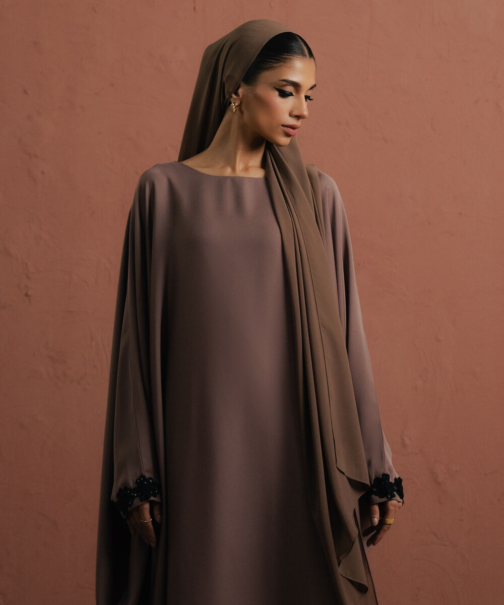 Women's coffee brown kaftan Abaya set