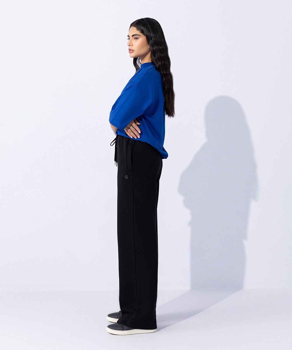 Woman - Blue T-Shirt with Raised Neck