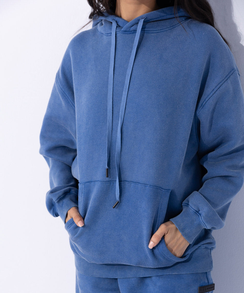 Woman - Blue Unisex Acid Washed Hoodie