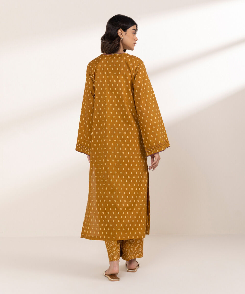 Women's RTW Cross Hatch Brown Printed A-Line Shirt