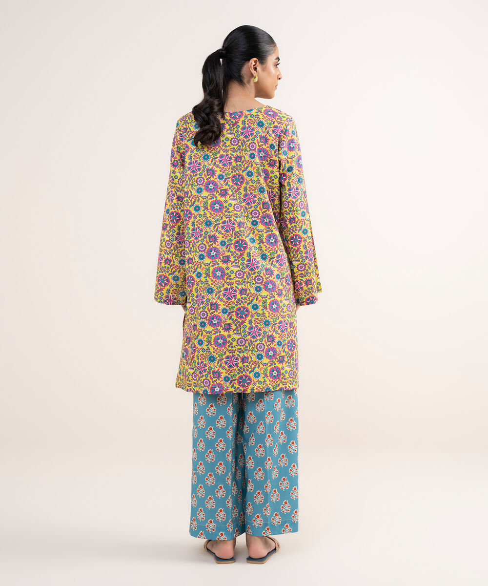 Women's RTW Lawn Viscose Lime Green Printed Straight Shirt