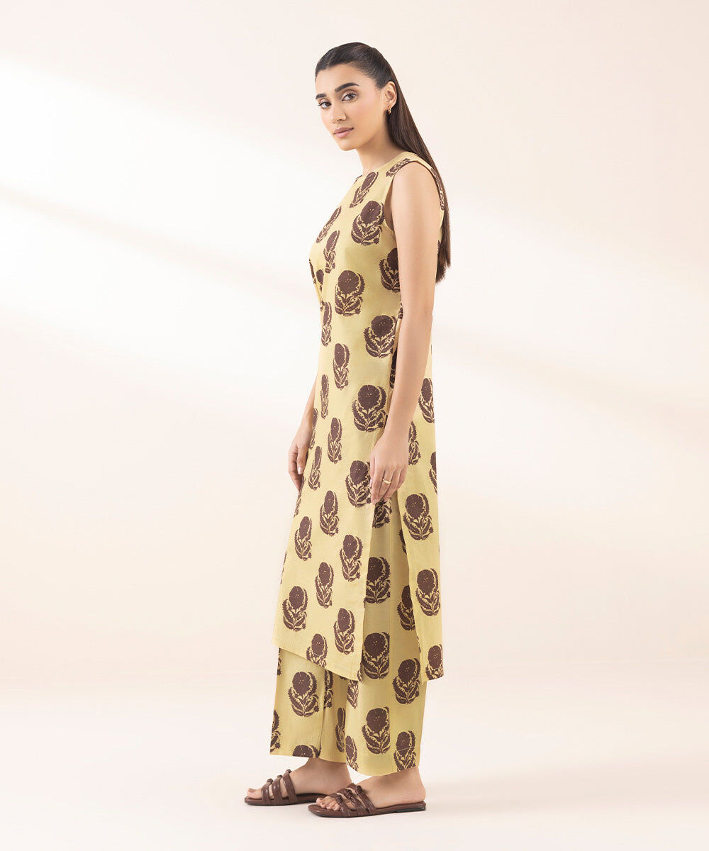 Woman - Beige Printed Cambric Shirt