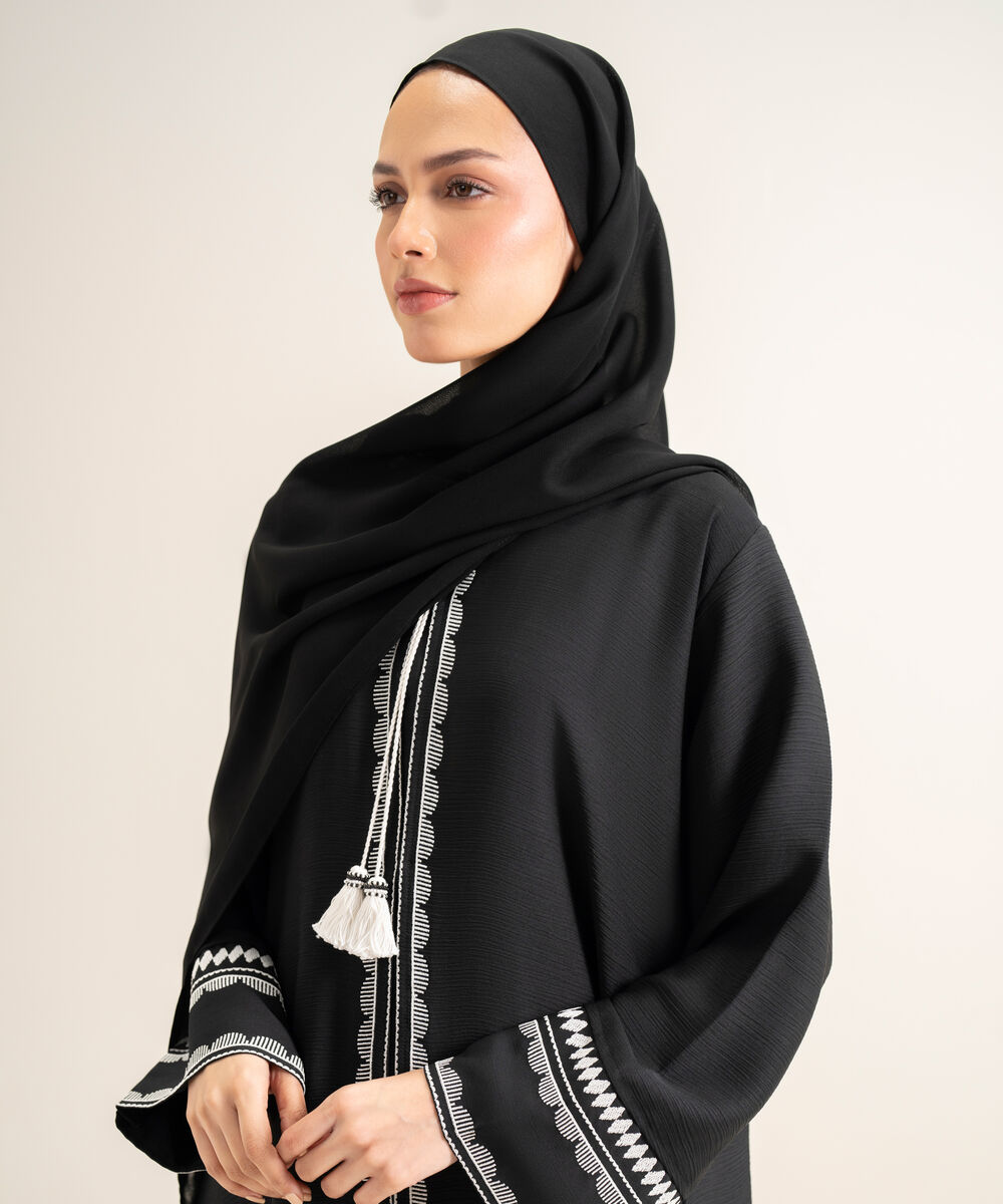 Women's Black Boho Abbaya Set