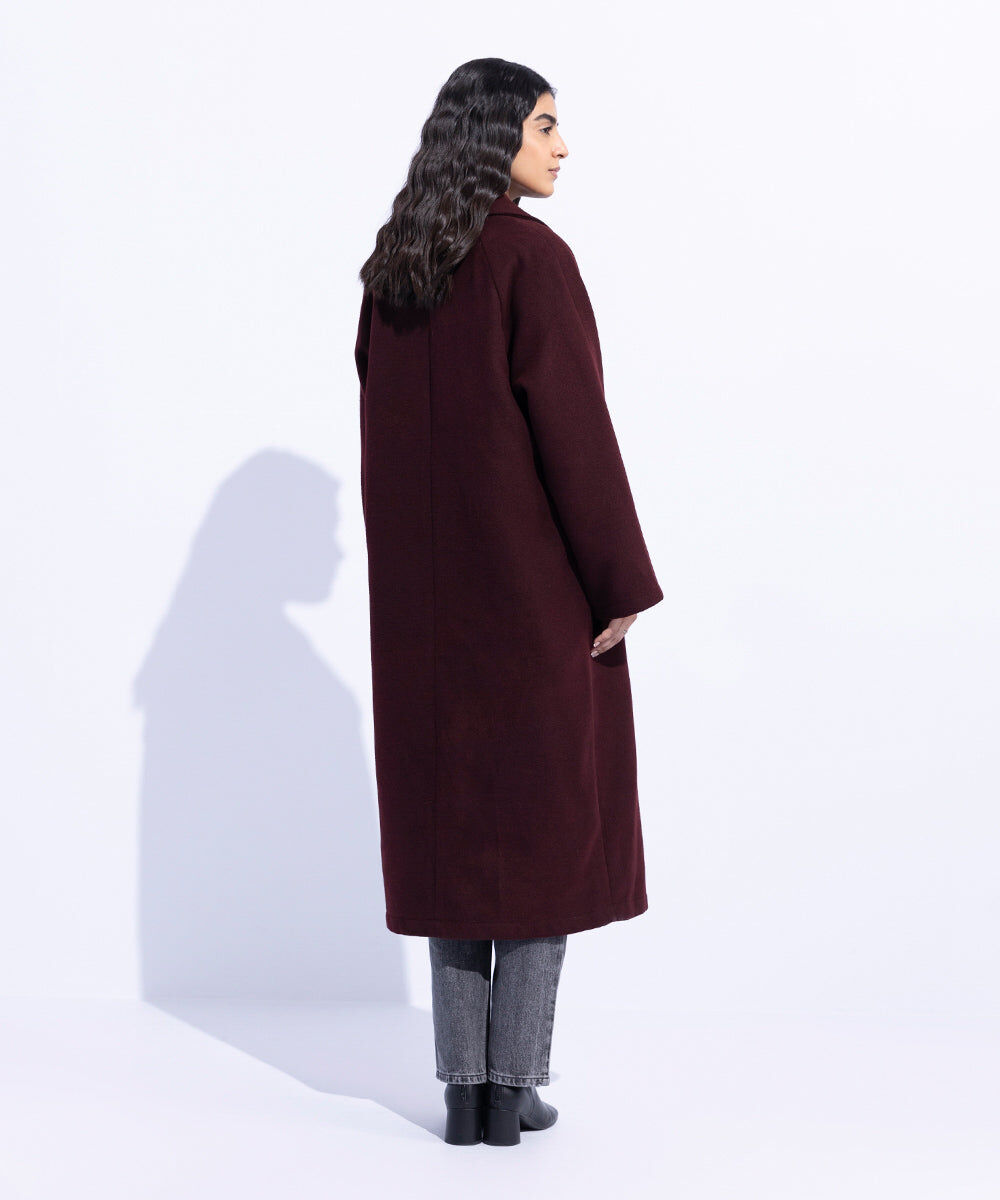 Woman - Red Oversized Raglan Coat