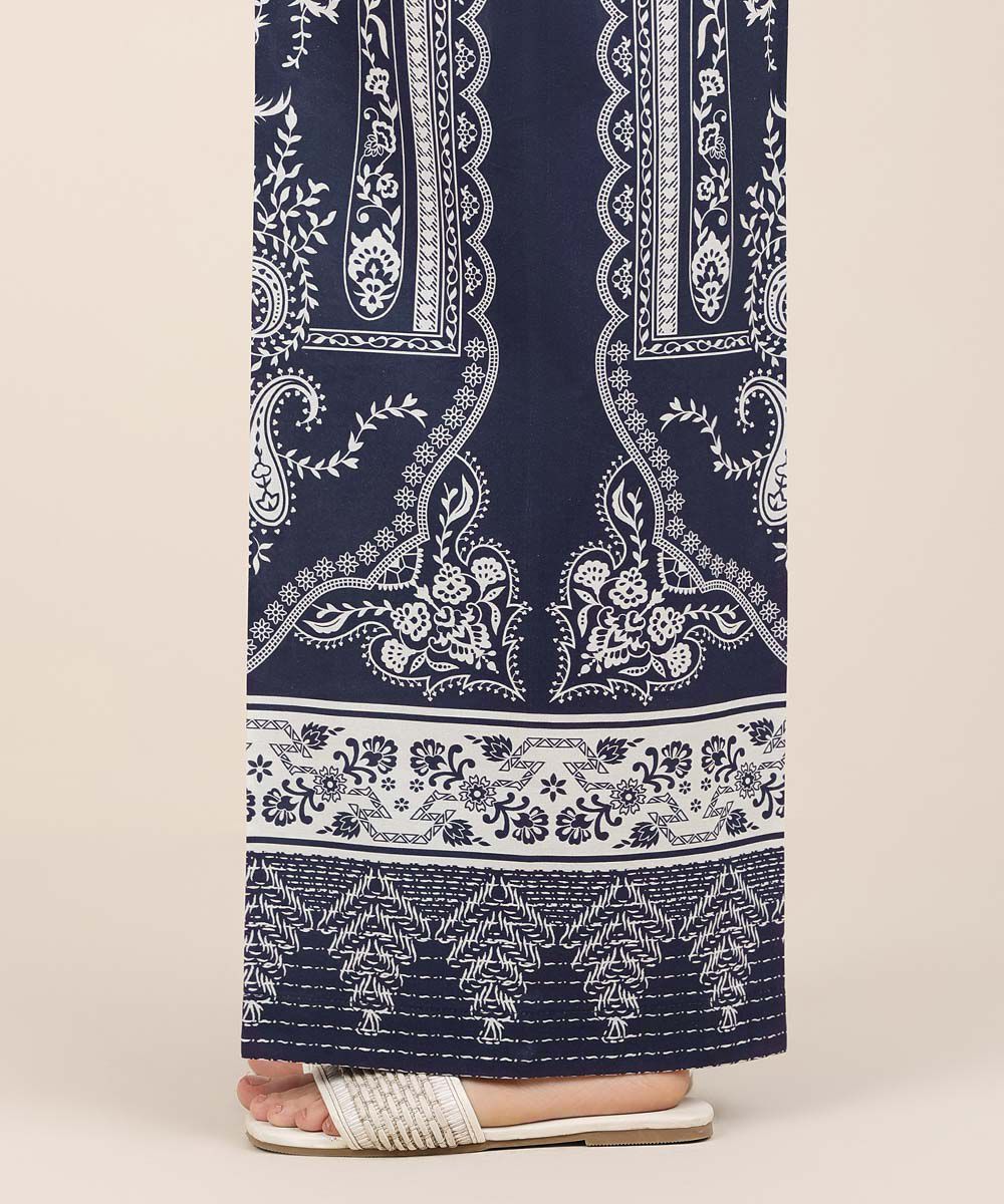 Women's RTW Cambric Blue Printed Culottes