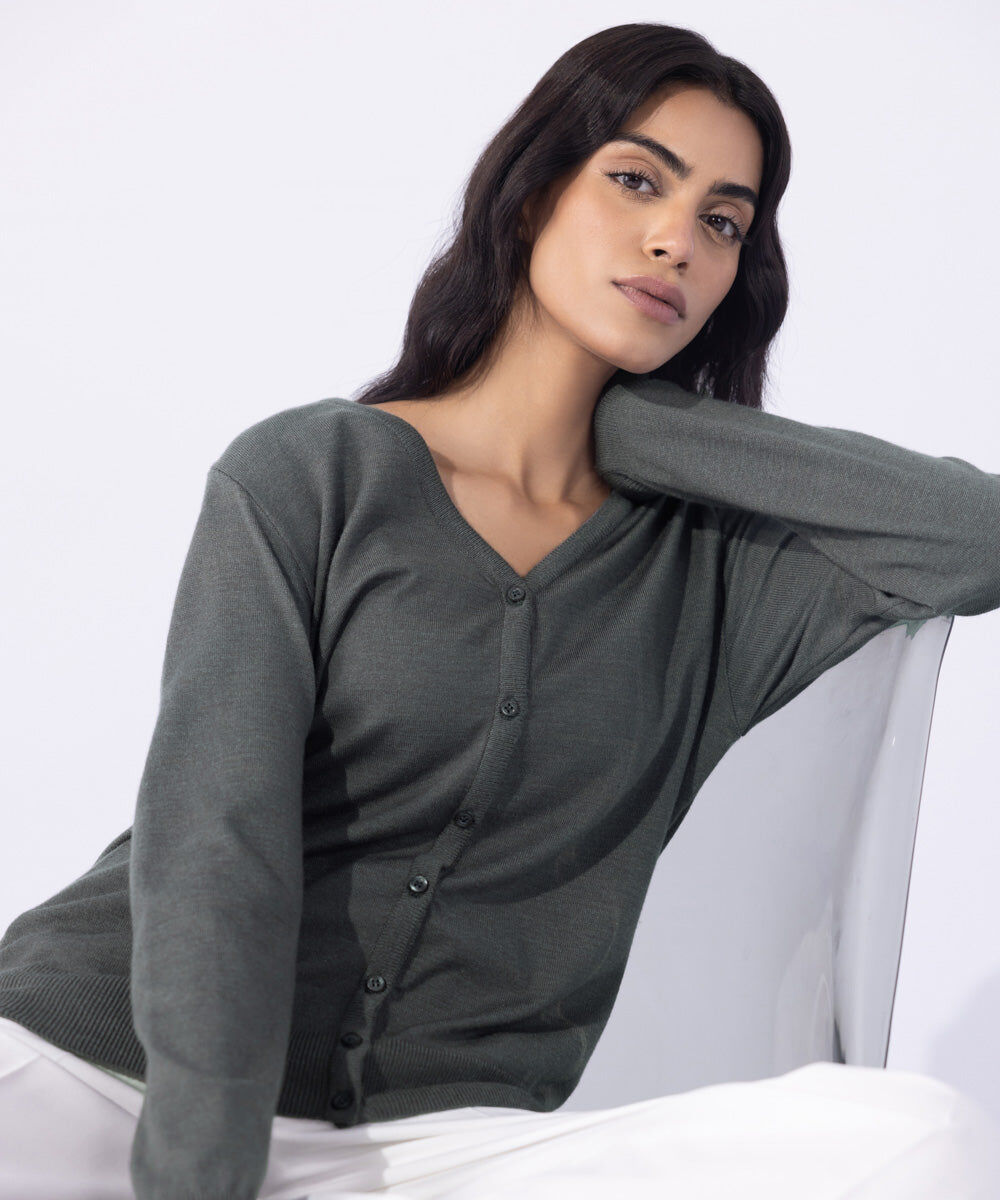 Woman - Grey Light Weight Knit Cardigan