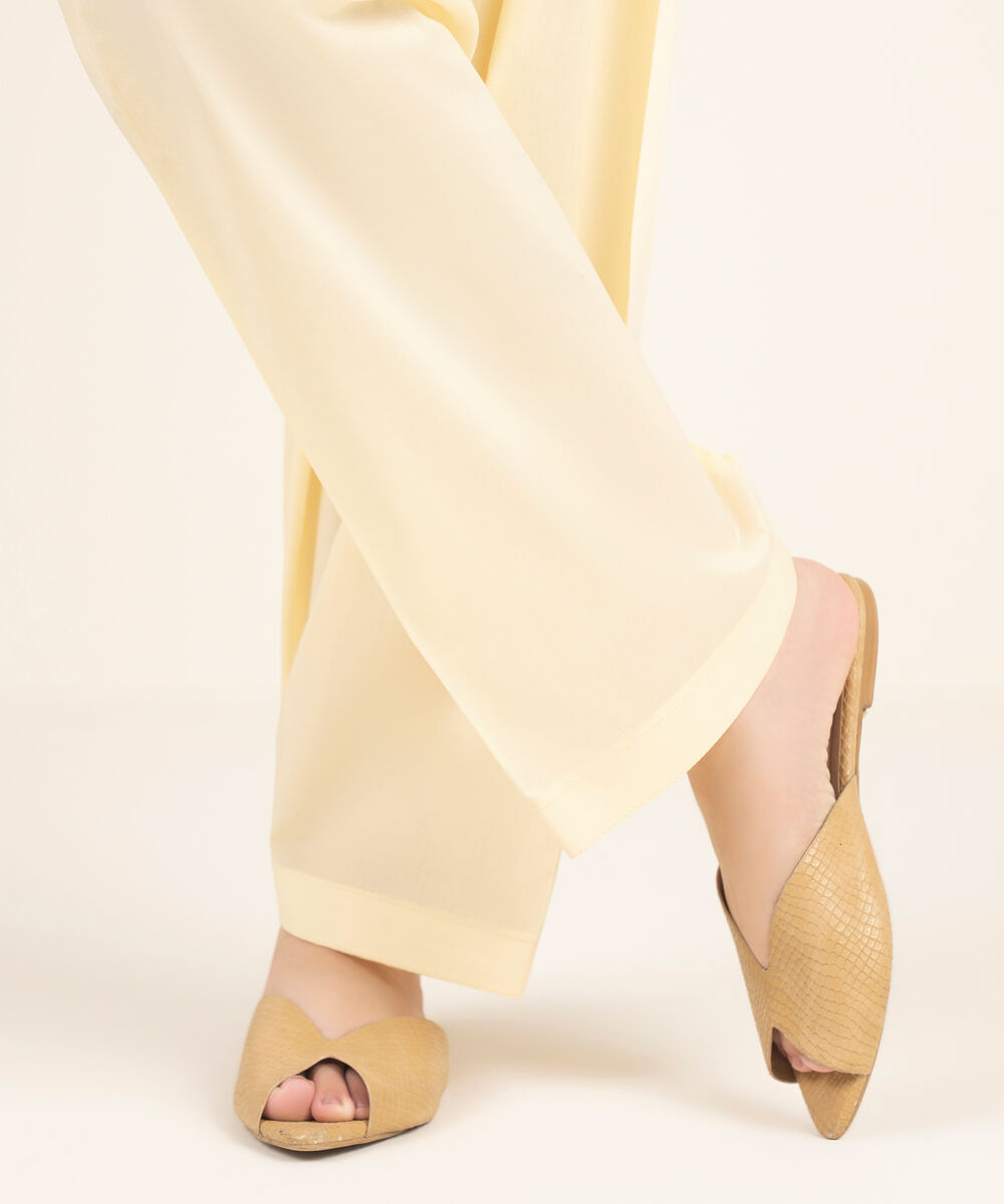 Women's RTW Cambric Solid Yellow Shalwar