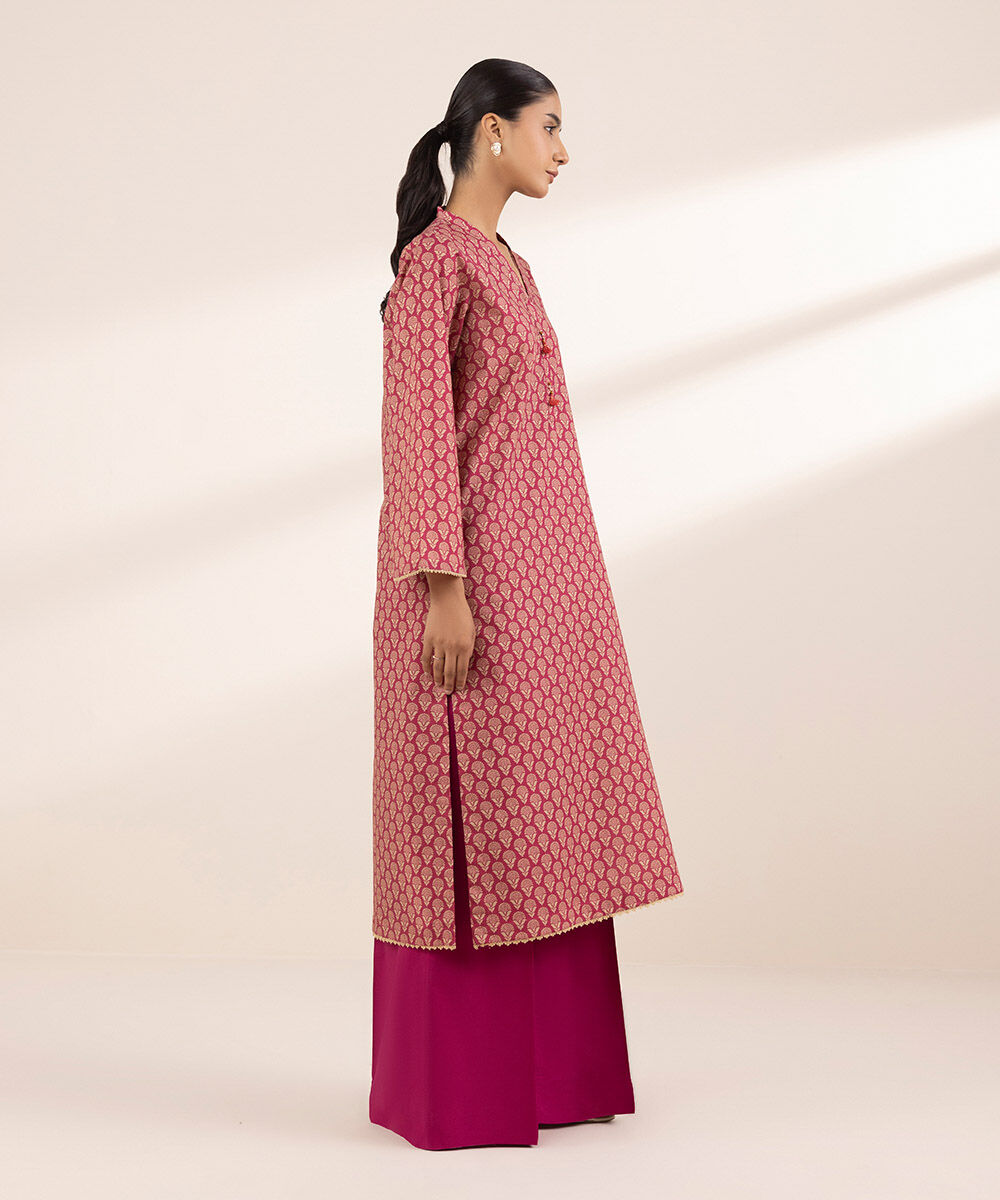 Women's RTW Cross Hatch Pink Printed A-Line Shirt