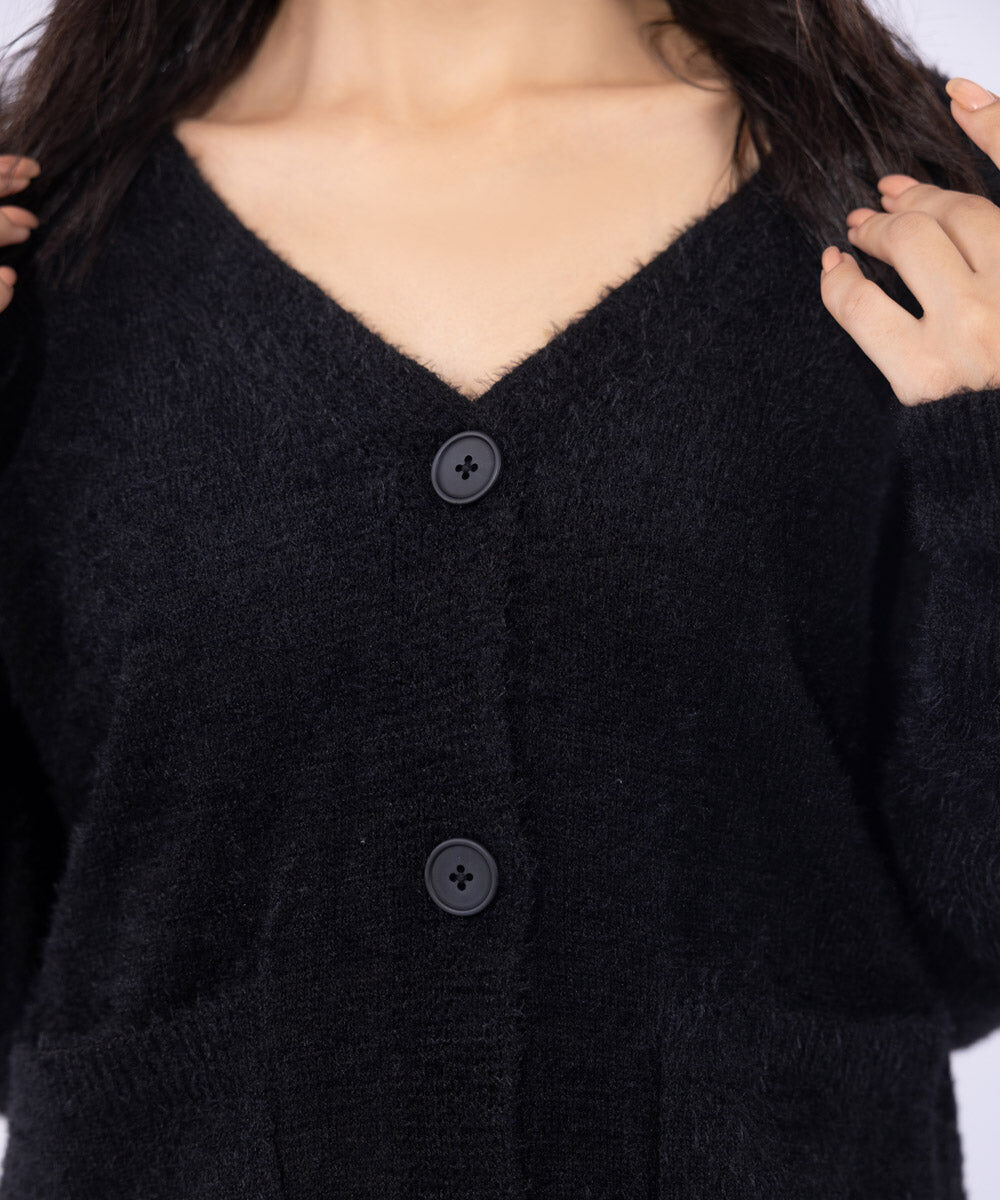 Woman - Black Soft Touch Knit Cardigan