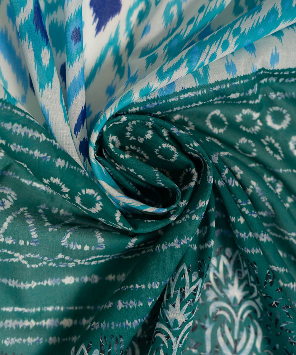 Lawn Printed White Dupatta