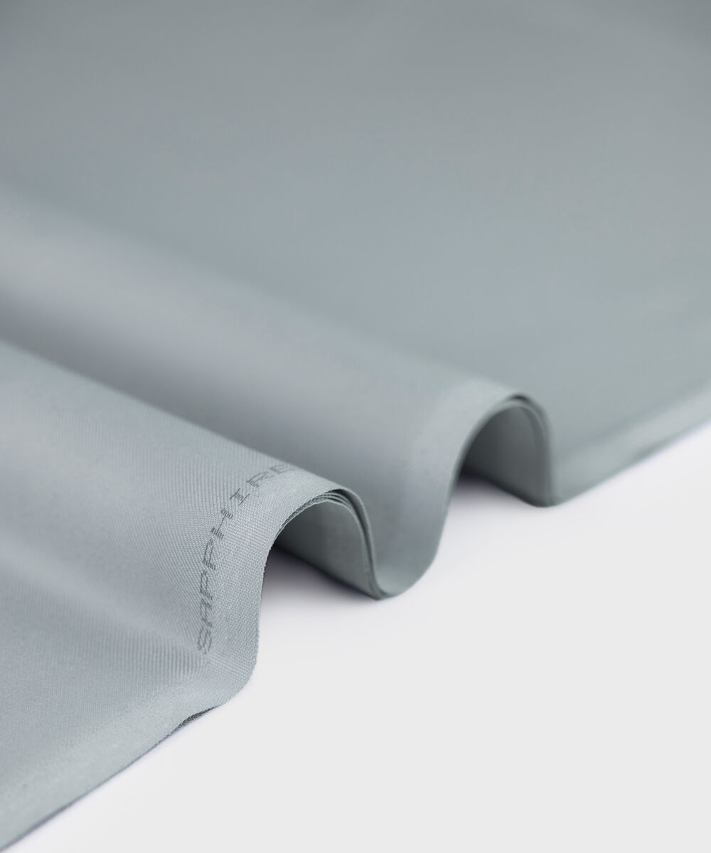 Men's Unstitched medium grey textured wash & wear Suit