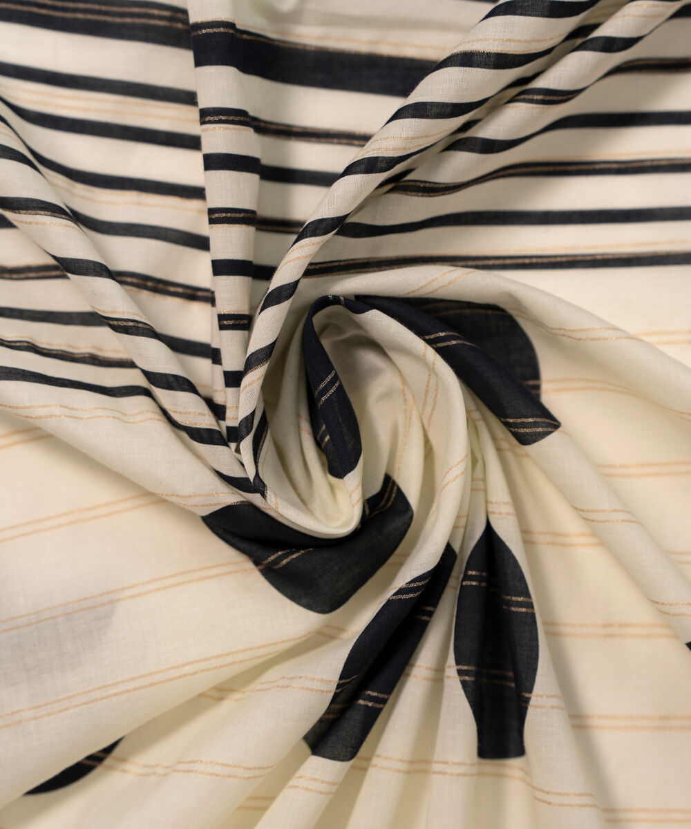 Zari Cotton Printed Off White Dupatta