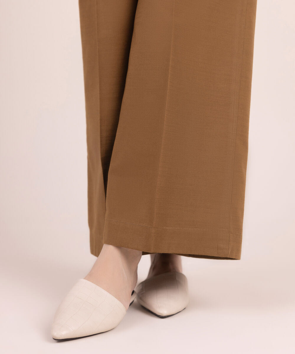 Women's RTW Khaddar Solid Brown Culottes