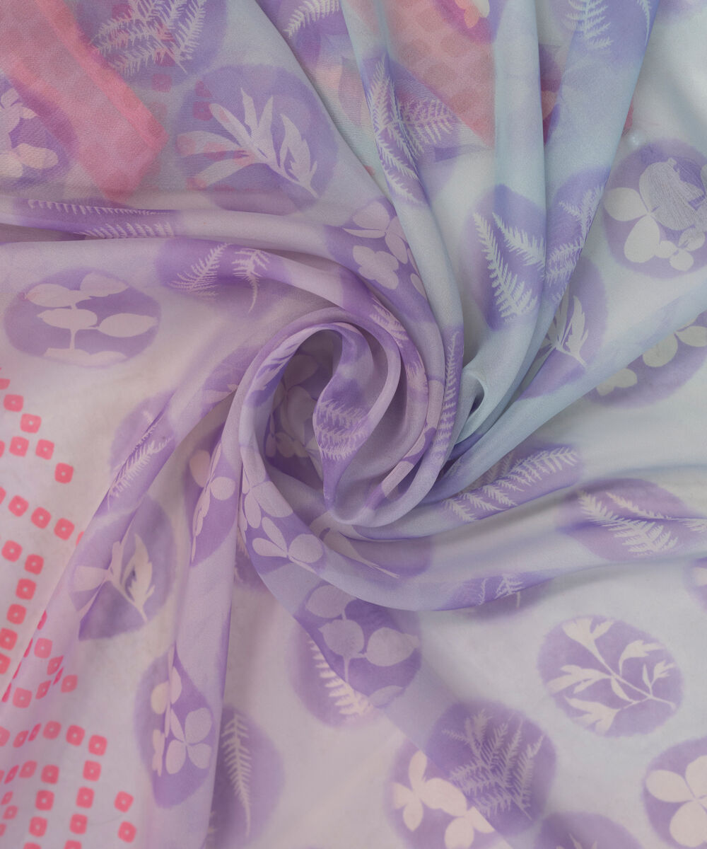 Blended Tissue Printed Blue Dupatta