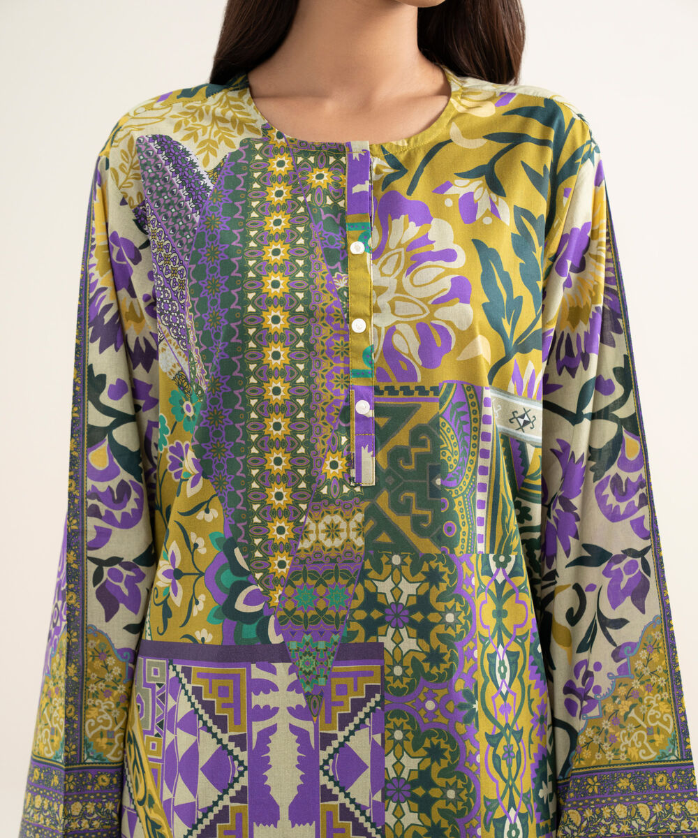 Women's RTW Lawn Printed Multi Straight Shirt