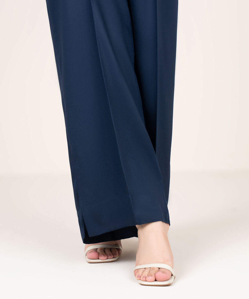 Women's RTW Bedford Solid Blue Culottes