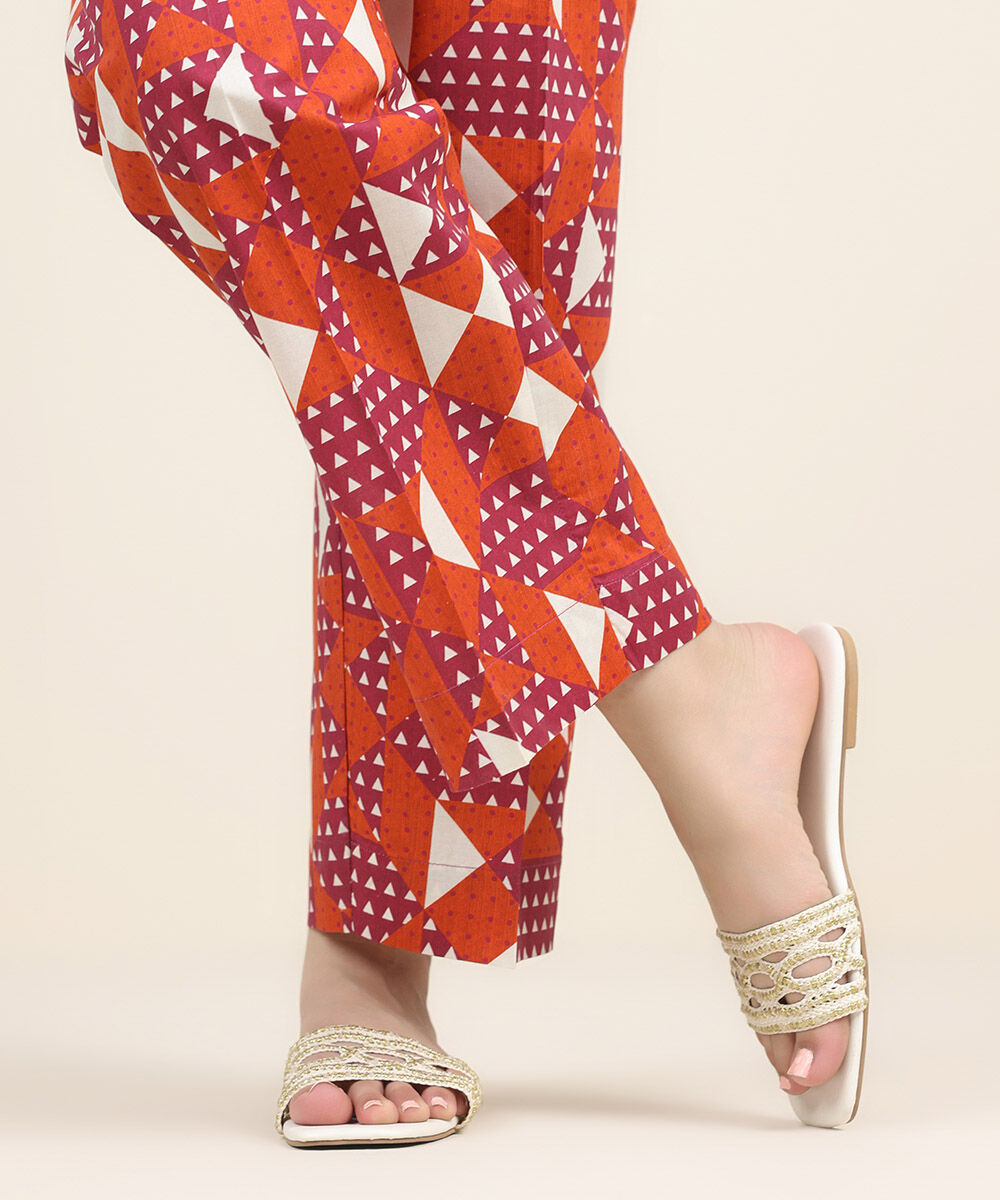Women's RTW Cambric Multi Printed Straight Pants