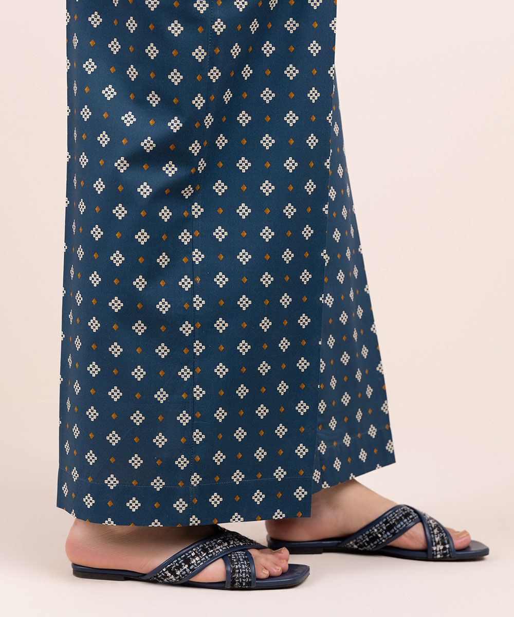 Women's Pret Cambric Blue Printed Culottes