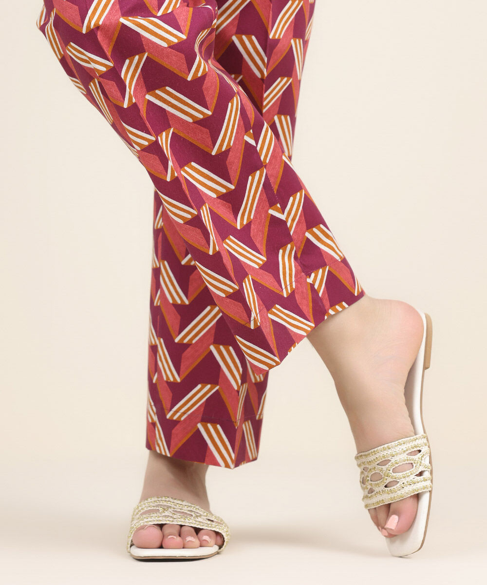 Women's RTW Cambric Multi Printed Straight Pants