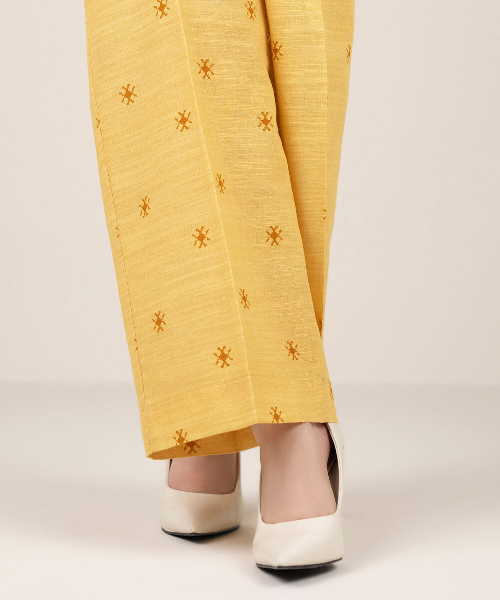 Women's RTW Khaddar Printed Mustard Culottes
