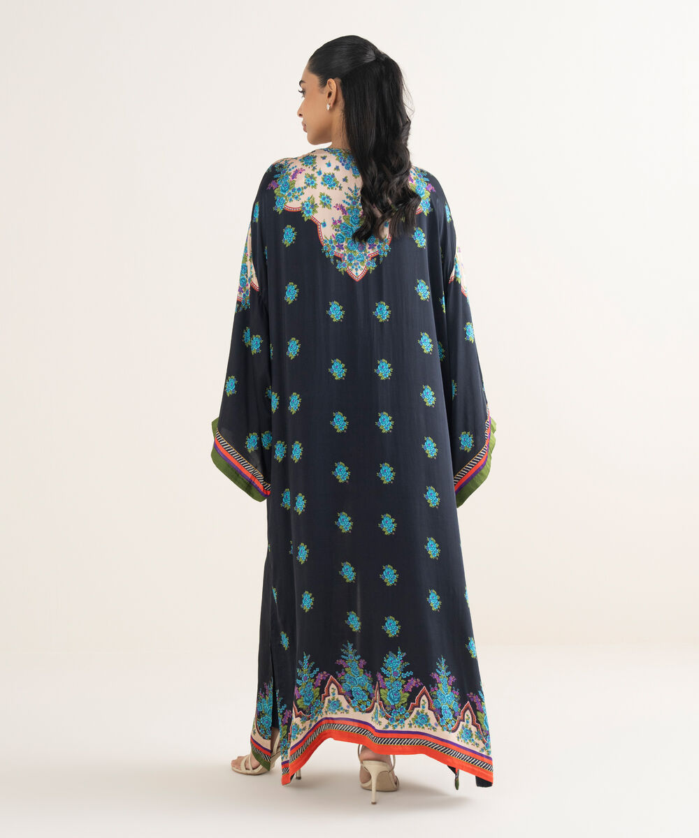 Women's RTW Bemberg Chamoz Printed Black 2 Piece Suit