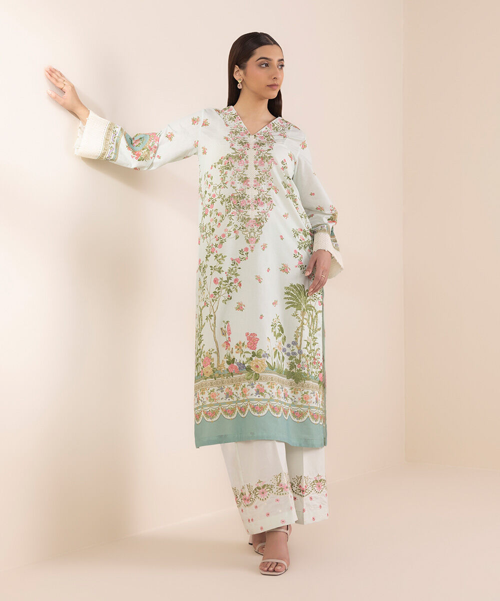 Woman - Multi Embroidered Zari Lawn Shirt