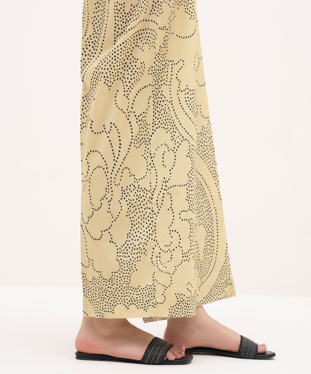 Women's RTW Cambric Beige Printed Culottes
