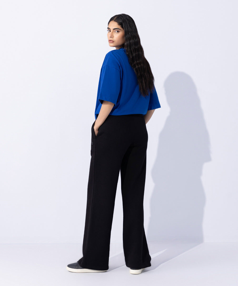 Woman - Blue T-Shirt with Raised Neck