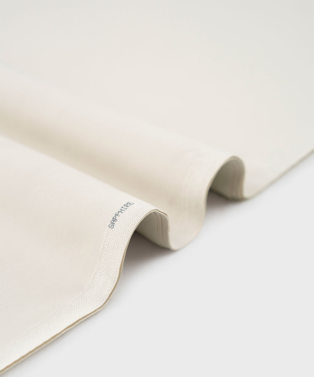 Men's Unstitched Cream Textured Wash & Wear Suit