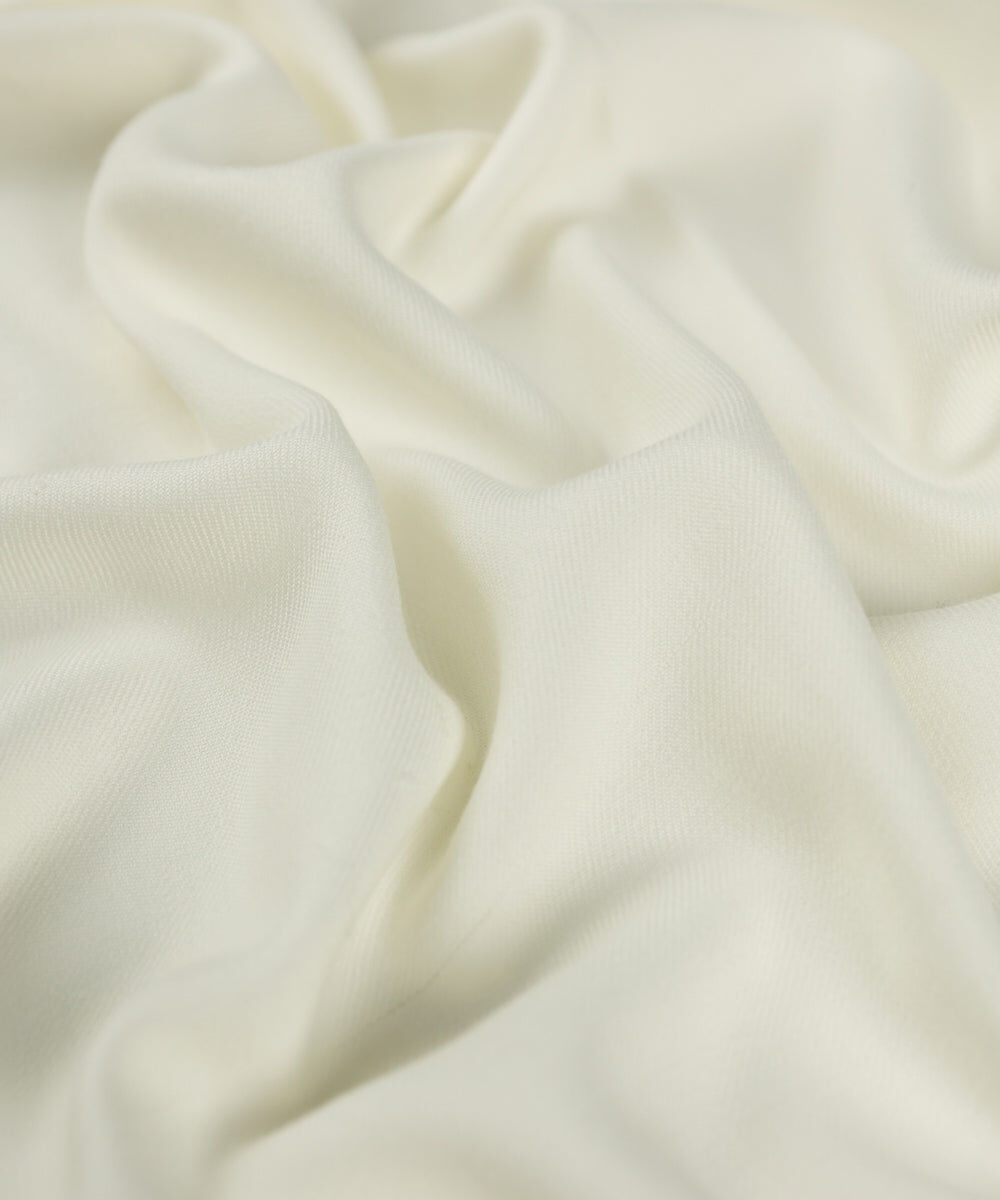 Men's Unstitched Off White Blended Shawl Full Suit Fabric