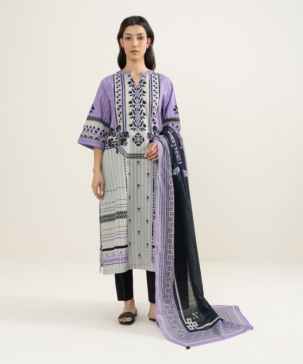 Textured Voile Printed Dupatta