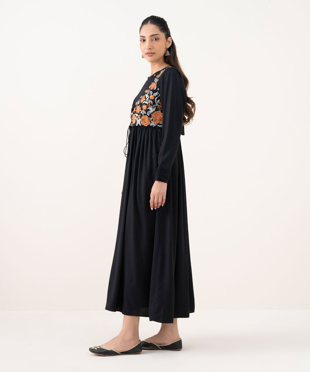 Women's RTW Cambric Black Dyed A-Line Shirt