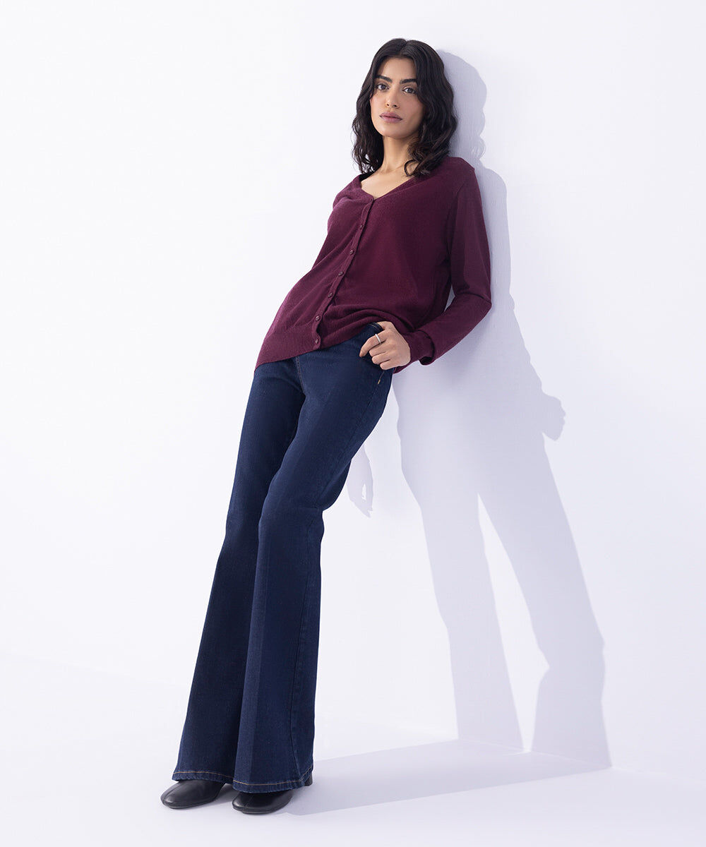 Woman - Red Light Weight Knit Cardigan