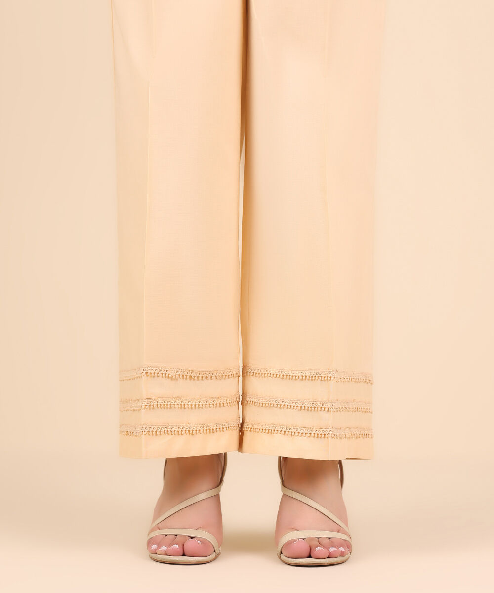 Women's Pret Cambric Off White Solid Culottes