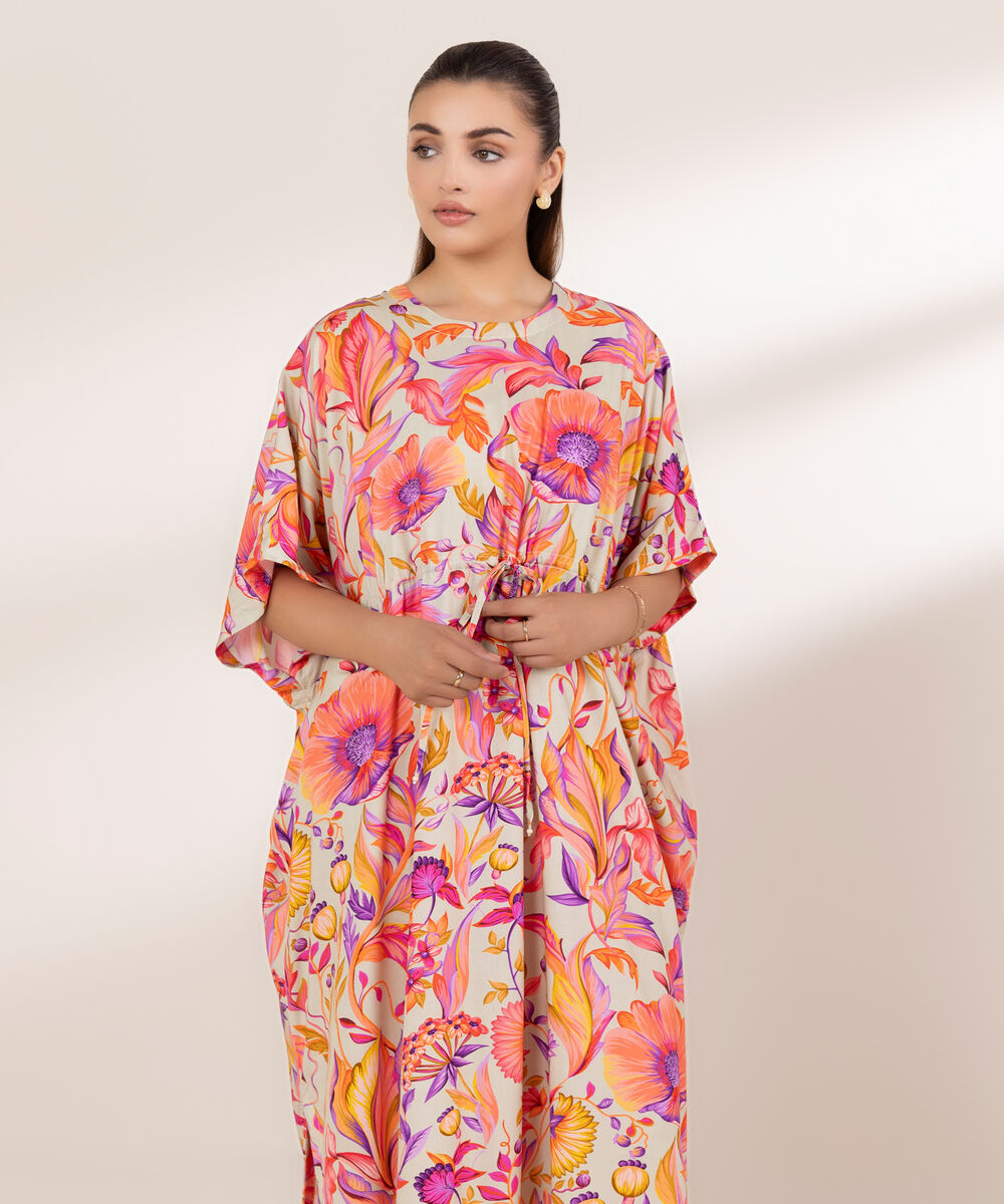 Women's RTW Arabic Lawn Multi Printed Kaftan