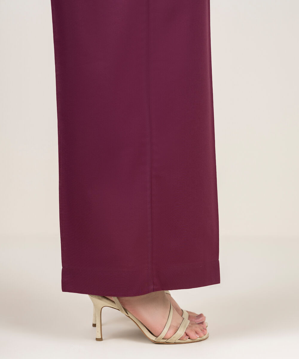 Women's RTW Cambric Solid Purple Culottes