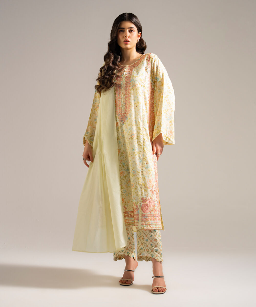 Textured Voile Solid Yellow Dupatta