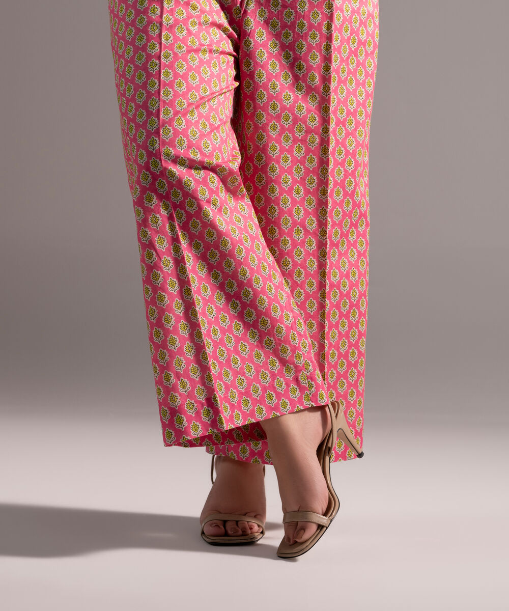 Women's RTW Cambric Printed Pink Culottes