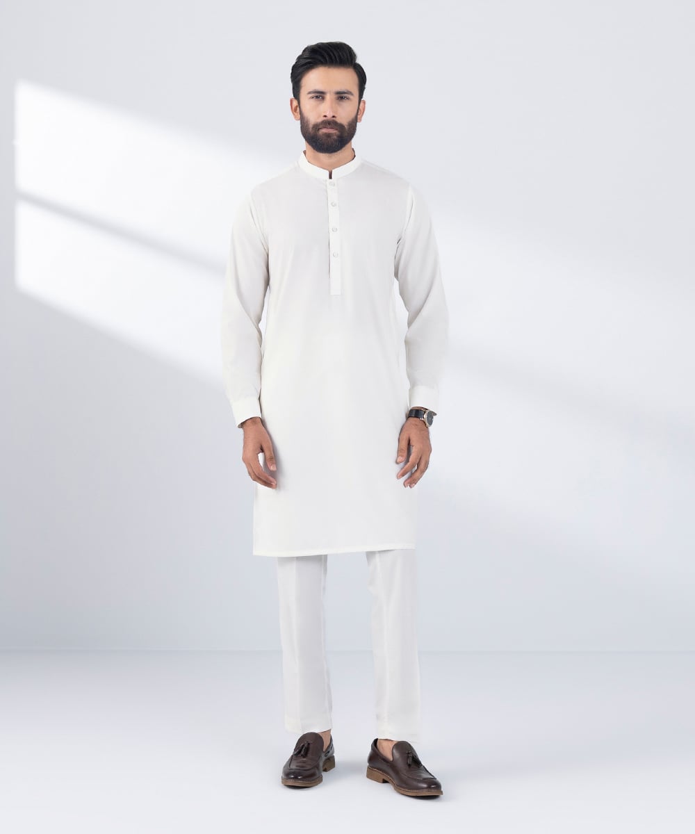 Men's Stitched White Kurta Pajama